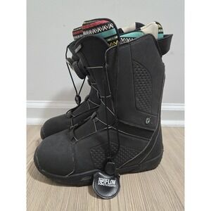 Flow Hyku Coiler Black Rasta Snowboarding Boots Women's Size 6.5 US 37 EU